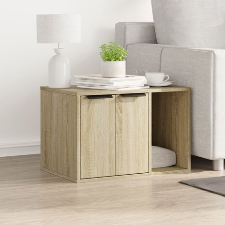 Kattenbakkast 60x40x40 cm bewerkt hout sonoma eikenkleurig 3