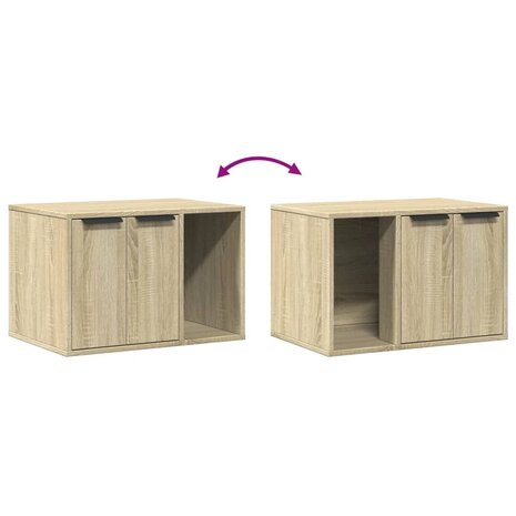 Kattenbakkast 60x40x40 cm bewerkt hout sonoma eikenkleurig 8