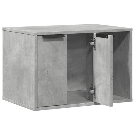 Kattenbakkast 60x40x40 cm bewerkt hout betongrijs 4