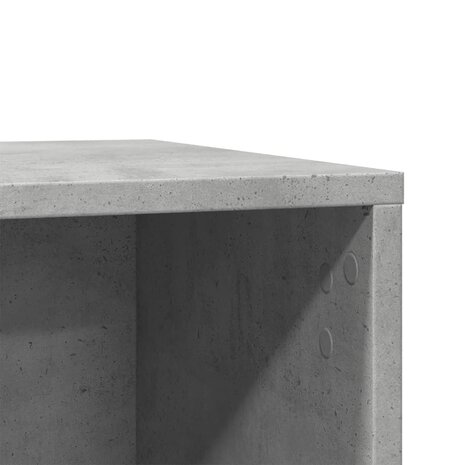 Kattenbakkast 60x40x40 cm bewerkt hout betongrijs 9