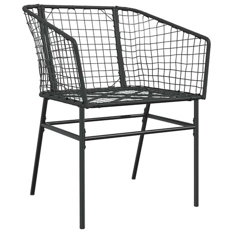 3-delige Tuinset poly rattan glas zwart 4