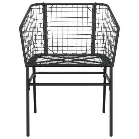 3-delige Tuinset poly rattan glas zwart 5