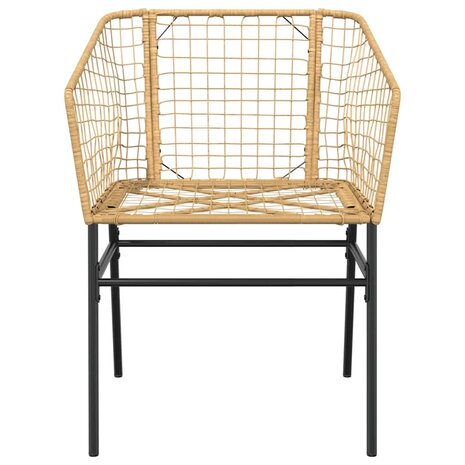 3-delige Tuinset poly rattan glas bruin 5