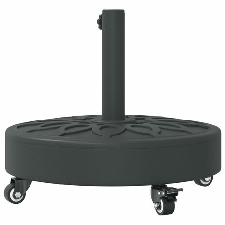 Parasolvoet met wielen voor stok van Ø38 / 48 mm 27 kg rond 6