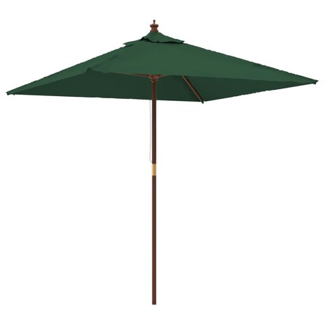 Parasol met houten paal 198x198x231 cm groen 2
