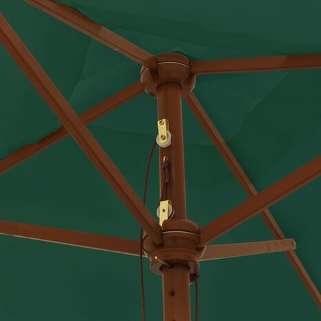 Parasol met houten paal 198x198x231 cm groen 5