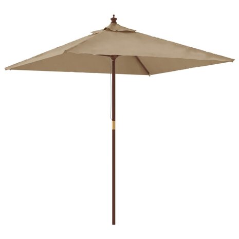 Parasol met houten paal 198x198x231 cm taupe 2