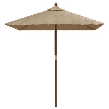 Parasol met houten paal 198x198x231 cm taupe 3