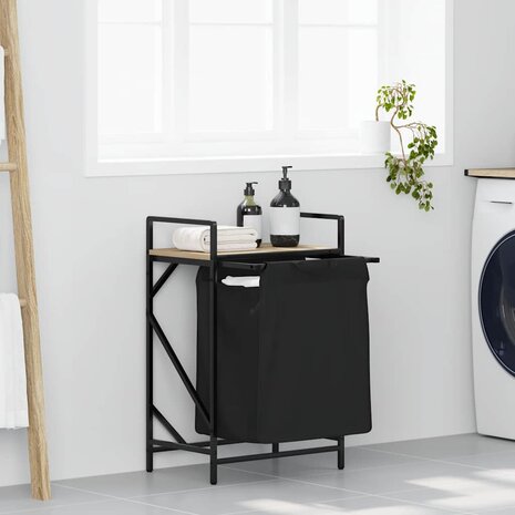 Wasmand 1 vak met plank sonoma eikenkleurig 1