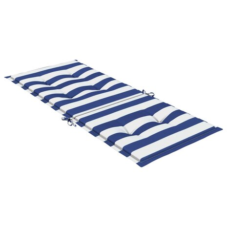 Stoelkussens 2 st hoge rug gestreepte stof wit en blauw 6