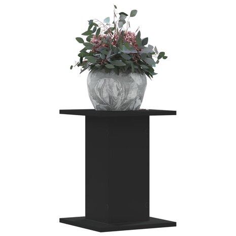 Plantenstandaards 2 st 30x30x40 cm bewerkt hout zwart 1