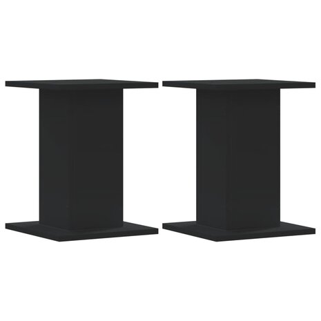 Plantenstandaards 2 st 30x30x40 cm bewerkt hout zwart 2