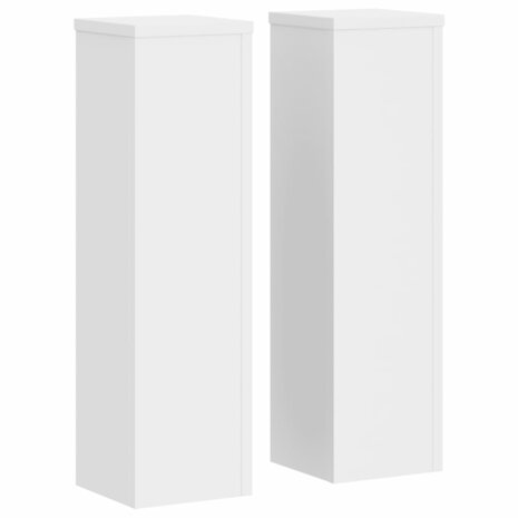 Plantenstandaards 2 st 17x17x60 cm bewerkt hout wit 2