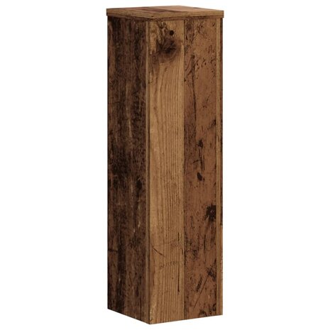 Plantenstandaards 2 st 17x17x60 cm bewerkt hout oud houtkleurig 4
