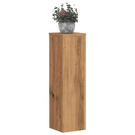 Plantenstandaards 2 st 17x17x60 cm hout artisanaal eikenkleurig 3