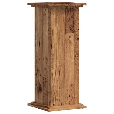 Plantenstandaard 33x33x80 cm bewerkt hout oud houtkleurig 2