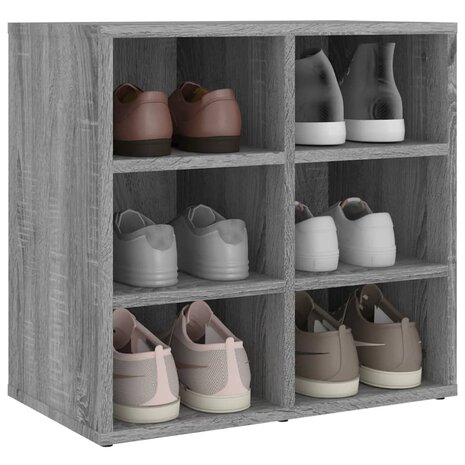 Schoenenkast 52,5x30x50 cm grijs sonoma eikenkleurig 7