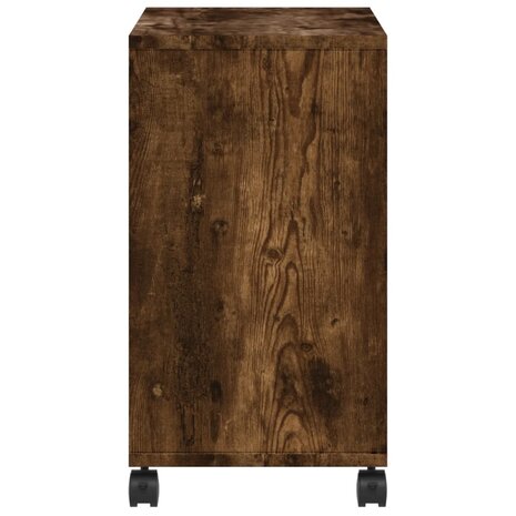 Bijzettafel met wieltjes 50x30x55 cm hout gerookt eikenkleurig 6
