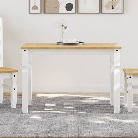 Eettafel Corona 112x60x75 cm massief grenenhout wit 1