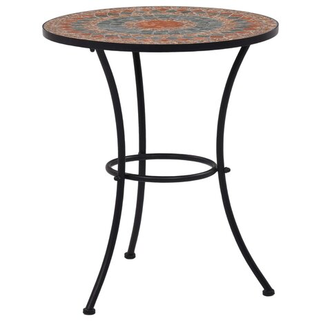 Bistrotafel mozaïek 60 cm keramiek oranje en grijs 1