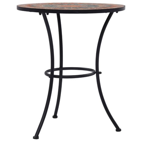 Bistrotafel mozaïek 60 cm keramiek oranje en grijs 2