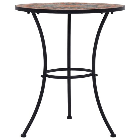 Bistrotafel mozaïek 60 cm keramiek oranje en grijs 3
