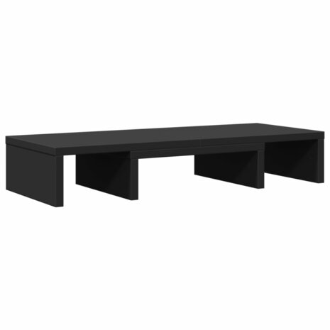 Monitorstandaard verstelbaar 60x24x10,5 cm bewerkt hout zwart 2