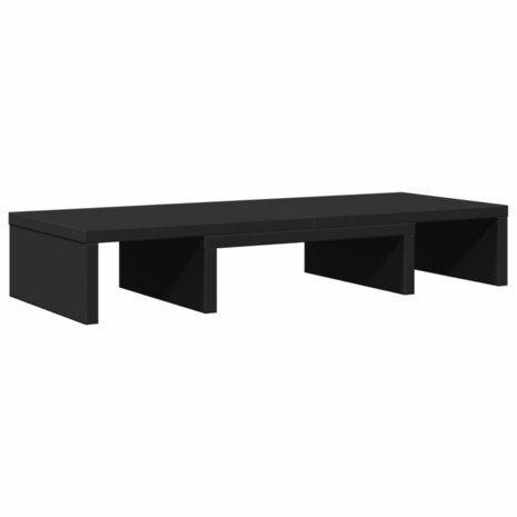 Monitorstandaard verstelbaar 60x24x10,5 cm bewerkt hout zwart 6
