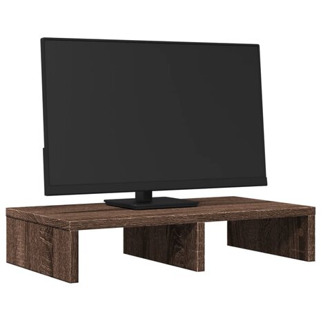 Monitorstandaard 50x27x10 cm bewerkt hout bruin eikenkleurig 3