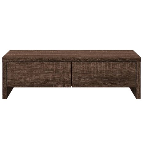 Monitorstandaard met lades 50x27x15 cm hout bruin eikenkleurig 4