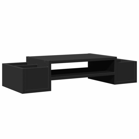 Monitorstandaard met opbergruimte 70x27x15 cm hout zwart 2