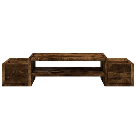 Monitorstandaard opbergruimte 70x27x15 cm hout gerookt eiken 4