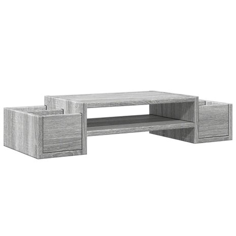 Monitorstandaard met opbergruimte 70x27x15 cm hout grijs sonoma 2
