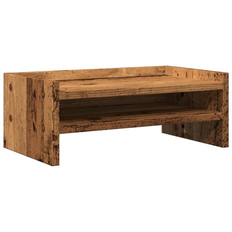 Monitorstandaard 42x24x16 cm bewerkt hout oud houtkleurig 2