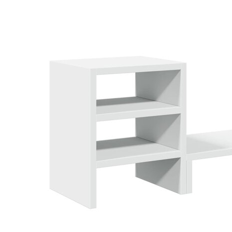 Monitorstandaard met bureau-organizer bewerkt hout wit 7