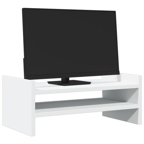 Monitorstandaard 50x27x20 cm bewerkt hout wit 3