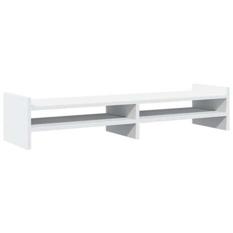Monitorstandaard 100x27x20 cm bewerkt hout wit 2