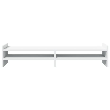 Monitorstandaard 100x27x20 cm bewerkt hout wit 4