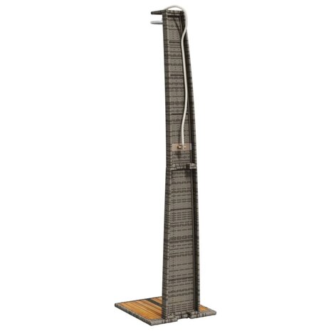 Buitendouche 55x60x224 cm poly rattan en acaciahout grijs 7
