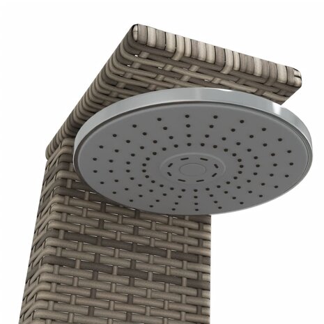 Buitendouche 55x60x224 cm poly rattan en acaciahout grijs 9