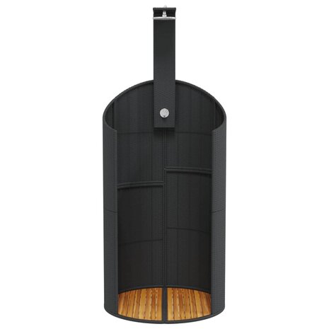 Buitendouche 100x100x241,5 cm poly rattan en acaciahout zwart 5