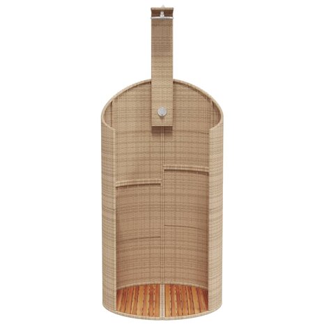 Buitendouche 100x100x241,5 cm poly rattan en acaciahout beige 5