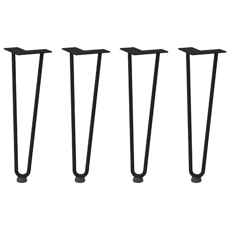 Haarspeld tafelpoten 4 st 42 cm massief staal zwart 2