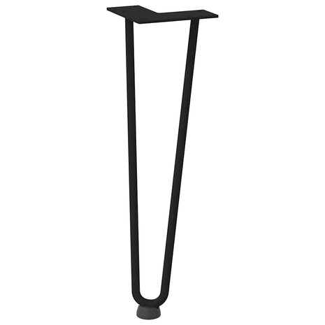 Haarspeld tafelpoten 4 st 42 cm massief staal zwart 4