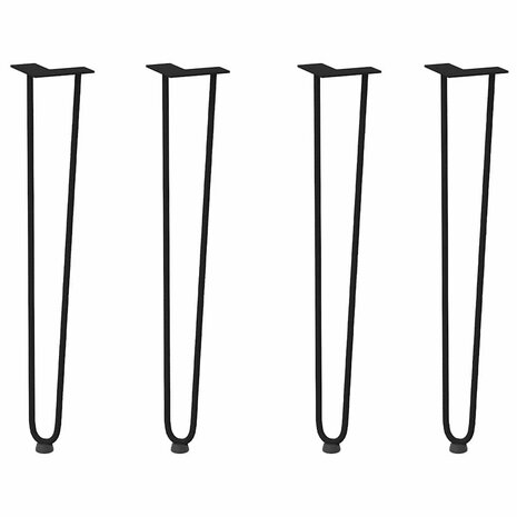 Haarspeld tafelpoten 4 st 72 cm massief staal zwart 2