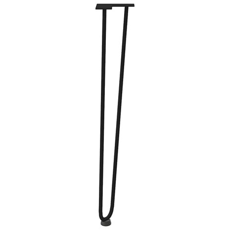 Haarspeld tafelpoten 4 st 72 cm massief staal zwart 6