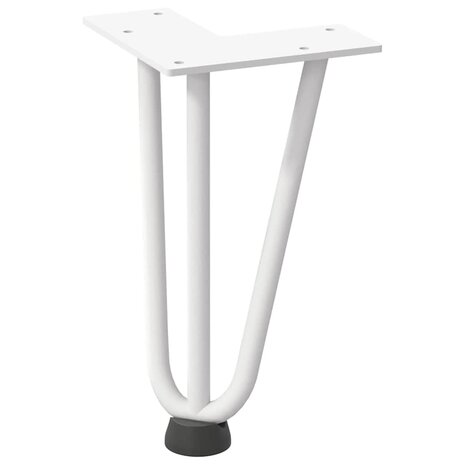Haarspeld tafelpoten 4 st 20 cm massief staal wit 4
