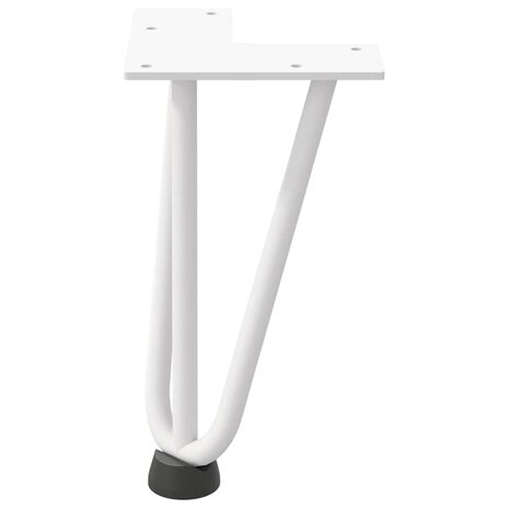 Haarspeld tafelpoten 4 st 20 cm massief staal wit 5