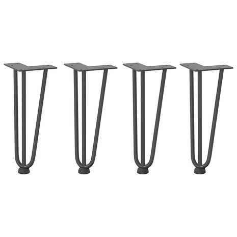 Haarspeld tafelpoten 4 st 30 cm massief staal antracietkleurig 2