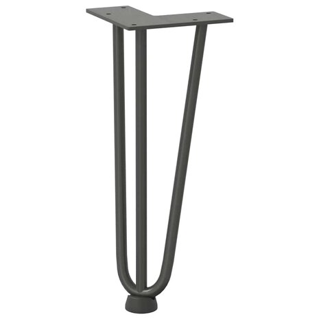 Haarspeld tafelpoten 4 st 30 cm massief staal antracietkleurig 4